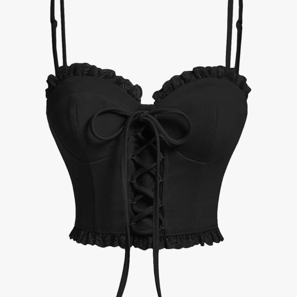 Black corset cropped top.